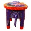 Hand Embossed Multicolored Decorative Elephant Stool