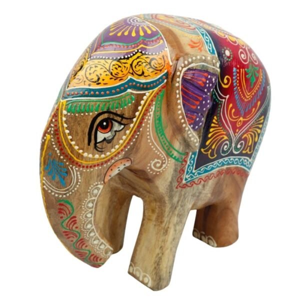 Wooden Decorative Hand Embossed & Painted Elephant