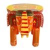 Hand Embossed Multicolored Decorative Elephant Stool