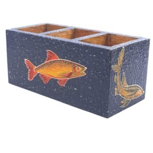 Mango Wood hand Painted  Knifes/ Spoon Holder