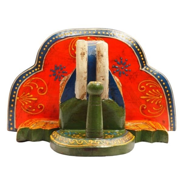 Multi Color hand Embossed  Elephant Face Wall Shelf