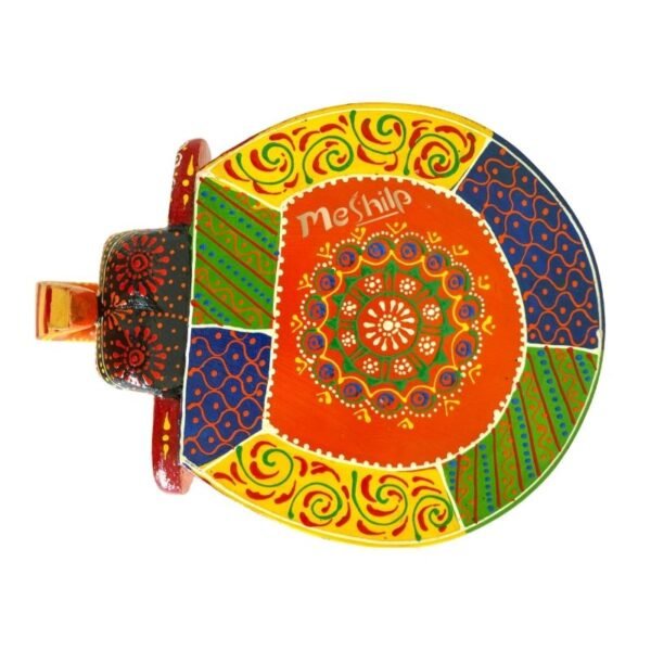 Hand Embossed Multicolored Decorative Elephant Stool