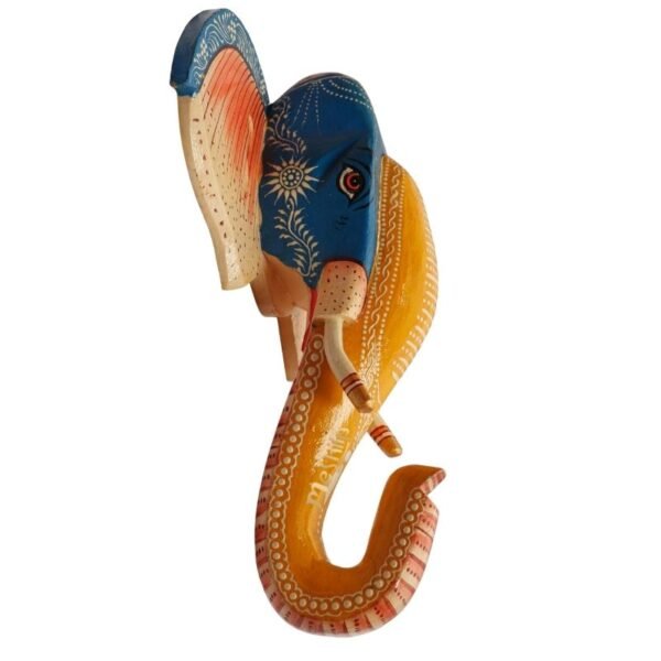 Multi Color Hand Embossed  Wall Hanging Elephant Face
