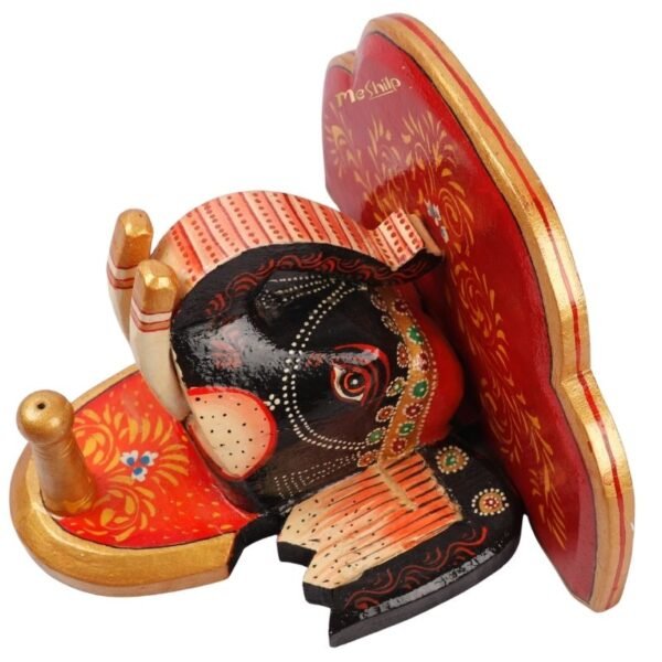 Multi Color hand Embossed  Elephant Face Wall Shelf