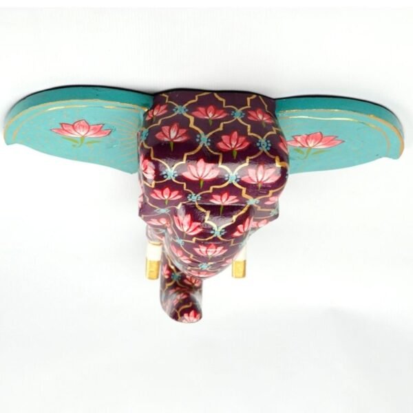 Multi Color Hand Embossed  Wall Hanging Elephant Face