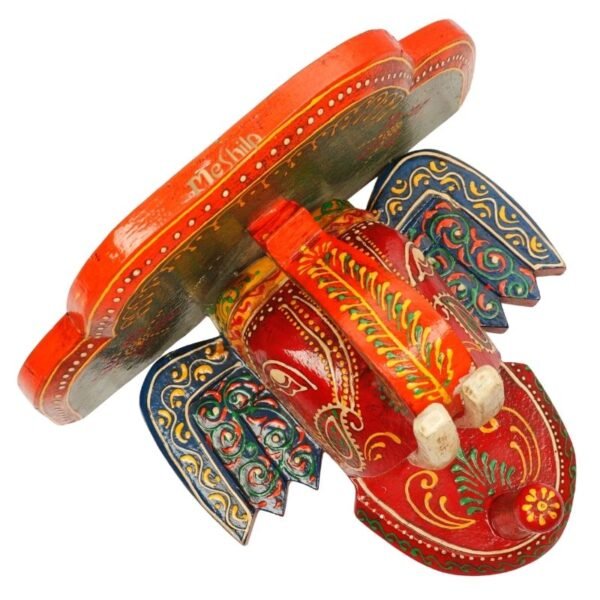 Multi Color hand Embossed  Elephant Face Wall Shelf
