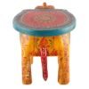 Hand Embossed Multicolored Decorative Elephant Stool