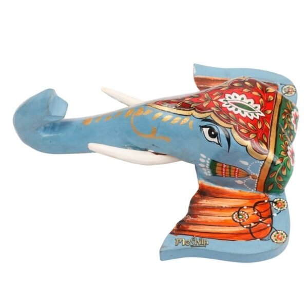 Color Hand Embossed  Wall Hanging Elephant Face
