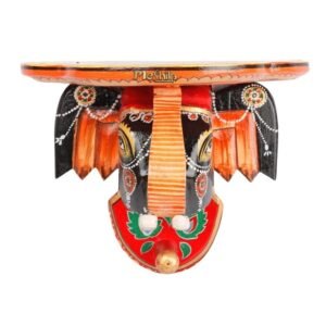 Multi Color hand Embossed  Elephant Face Wall Shelf