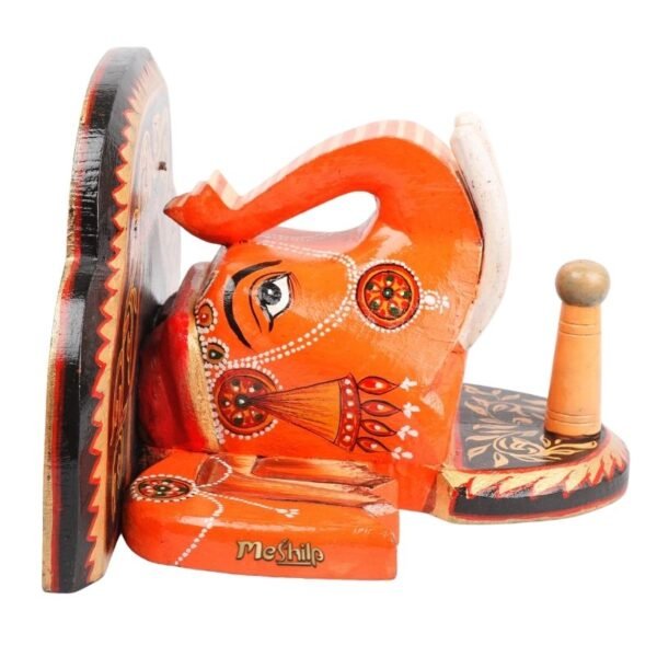Multi Color hand Embossed  Elephant Face Wall Shelf