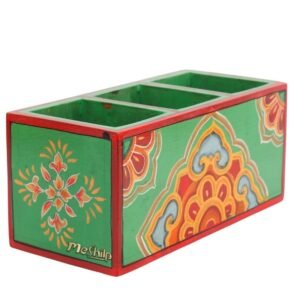 Mango Wood hand Painted  Knifes/ Spoon Holder