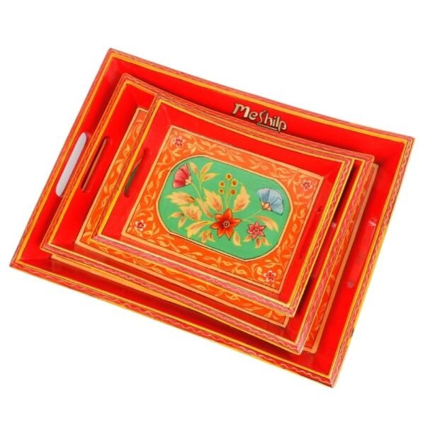 Mango Wood four Corner Three Serving Tray