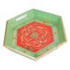 Mango Wood Multicolored Six Corner Serving Tray