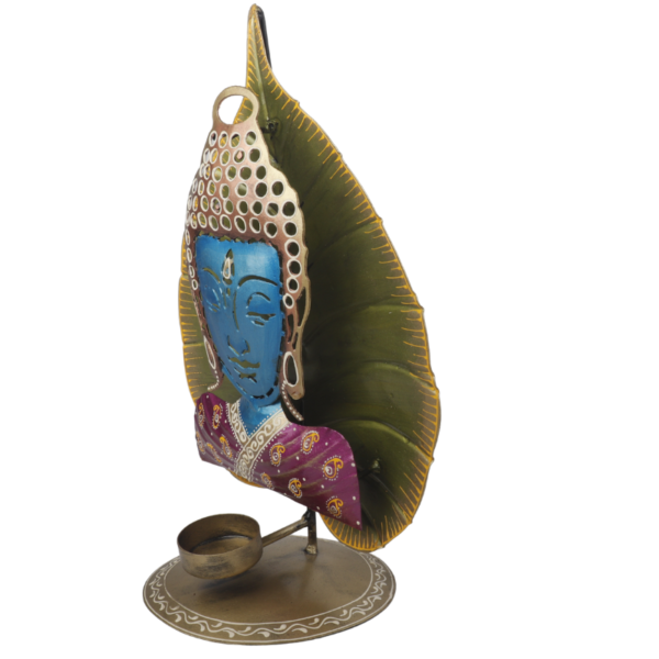 Iron Leaf  Budddha statue with Tealight Holer