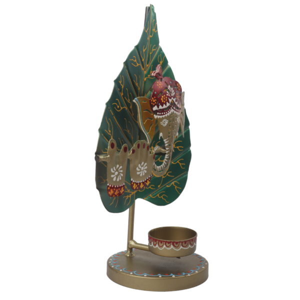 Iron Leaf  Ganesha statue with Tealight Holer
